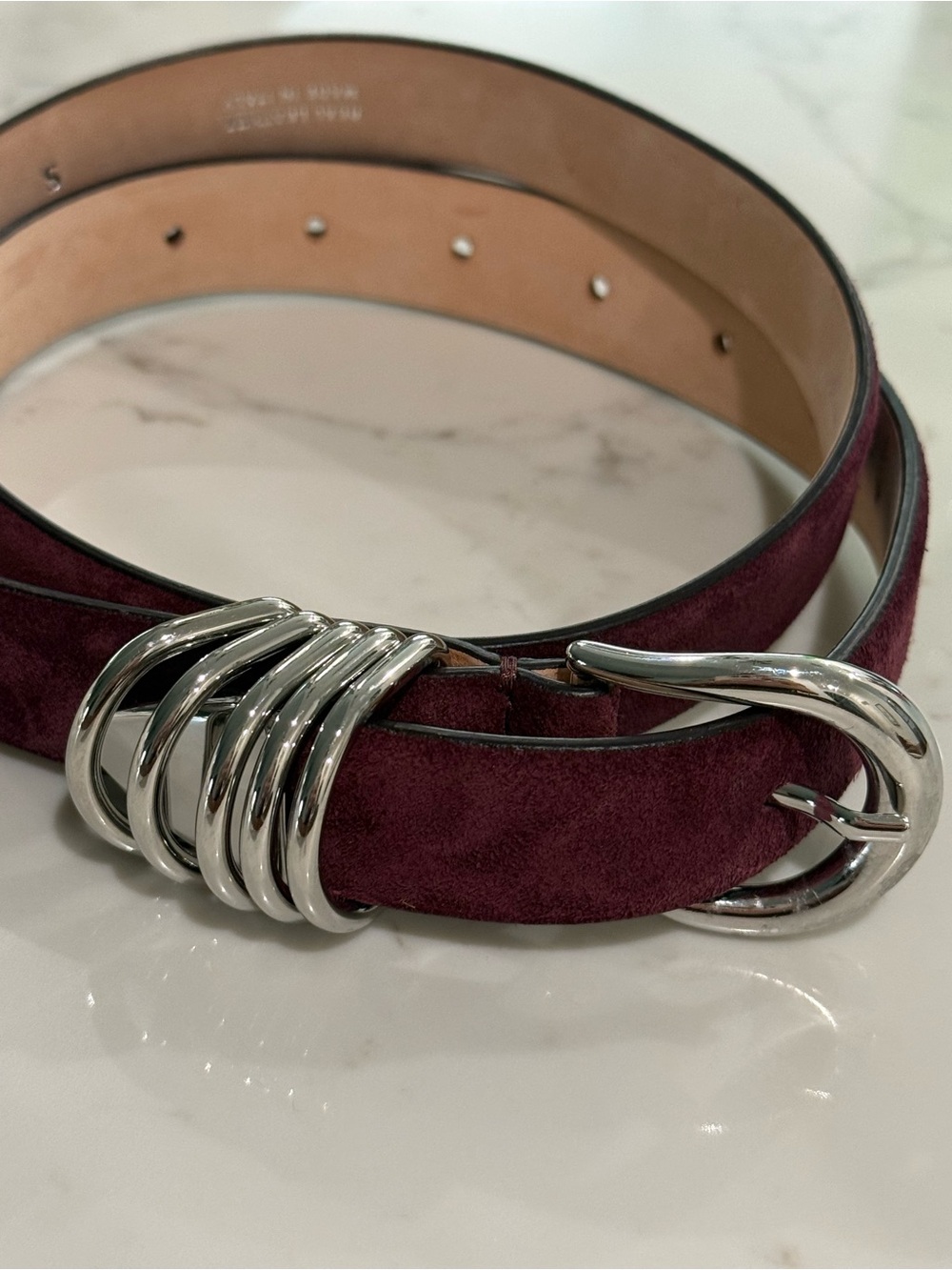 Dehanche hollyhock suede belt small